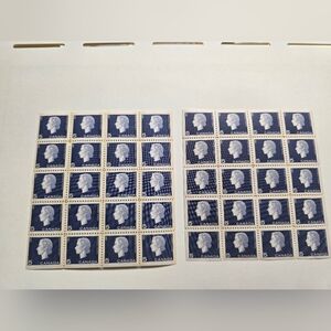 Vintage Blue and White Canadian Stamps